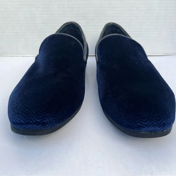 Steve Madden Velvet Loafers Men’s Size 9 Chevron Embossed Cobalt Blue - Picture 5 of 13